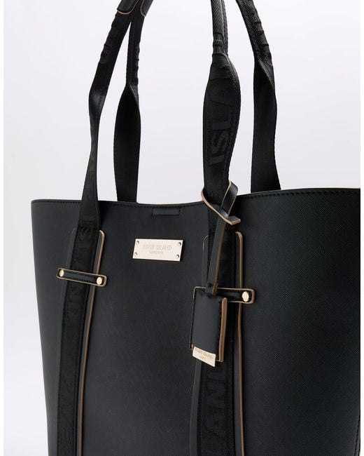 River Island Webbing Strap Shopper Bag In Black Lyst UK river-island-webbing-strap-shopper-bag-in-black-lyst-uk
