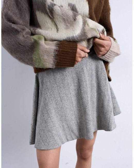 TOPSHOP White A-Line Flippy Mini Skirt