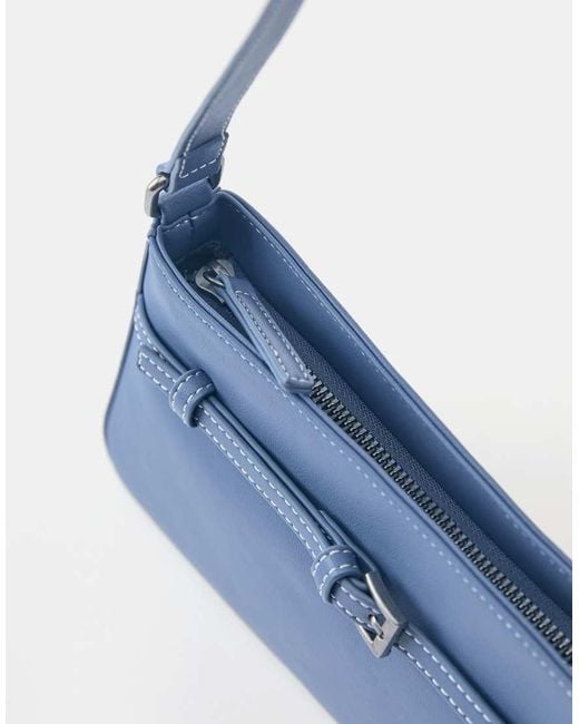 Pull&Bear Blue Buckle Shoulder Bag