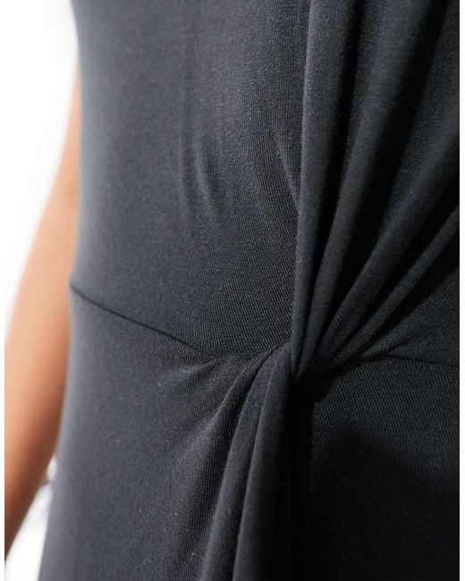 Vero Moda Black Knotted T-shirt Maxi Dress With Split