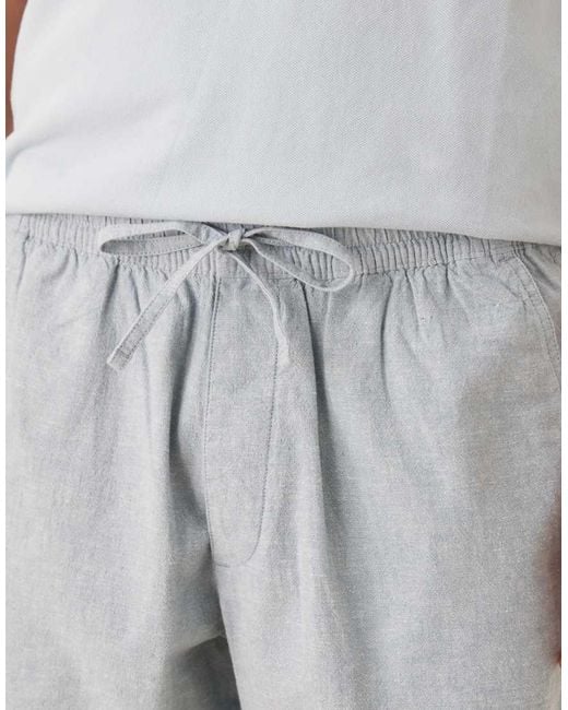 Pantalones Cortos De Sastre De 8" Grises De Mezcla De Lino De Abercrombie & Fitch de hombre de color Natural