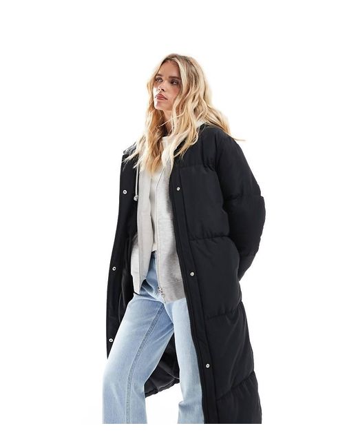 Threadbare Petite Maxi Puffer Coat With Hood in Blue Lyst UK
