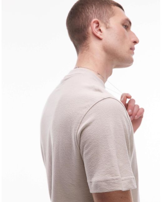 Mango – strukturiertes regular fit t-shirt in Gray für Herren
