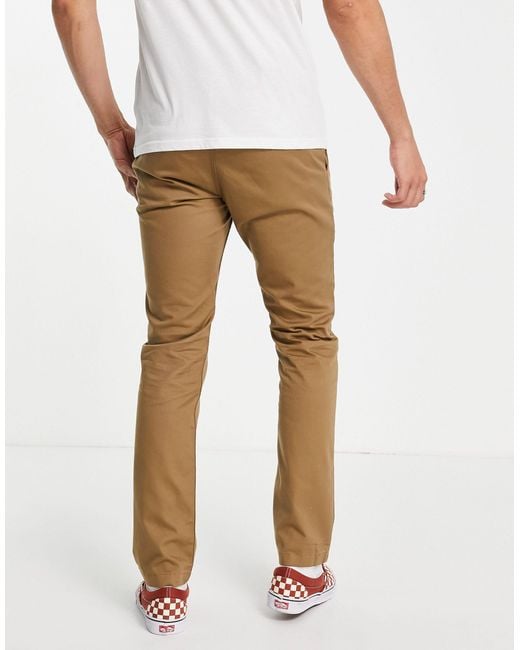 Vans Authentic Slim Chino Trousers in Brown for Men | Lyst
