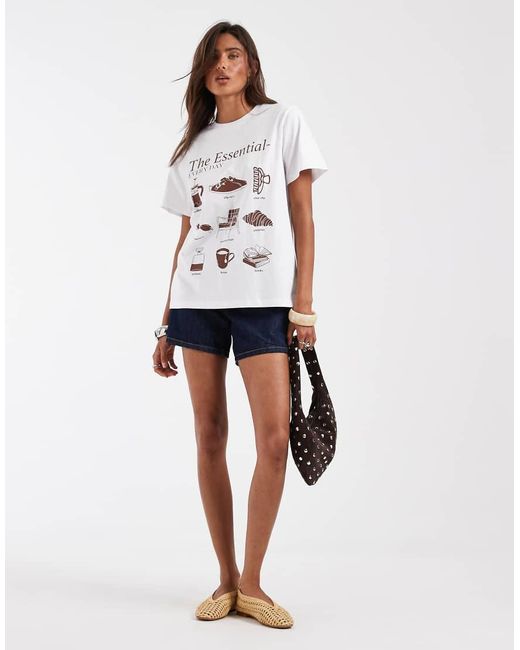ASOS White Regular Fit Tee With The Essentials Graphic