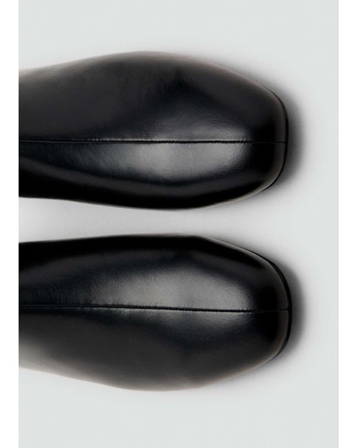 Mango Black Leather Round Toe Ankle Boot