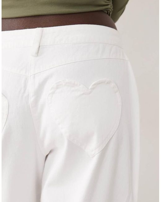 ASOS Natural Lazer Cut Out Barrel Trousers