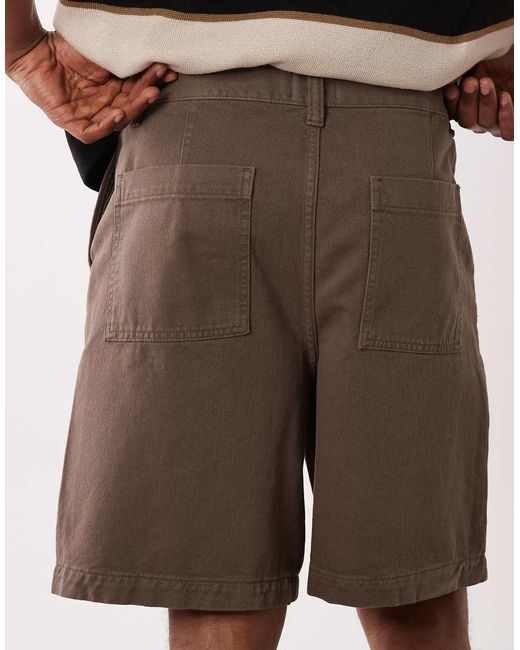 ASOS Brown Mid Length Jort for men