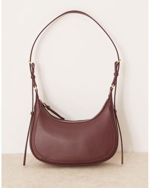 Mango Red Classic Half Moon Cross Body Bag