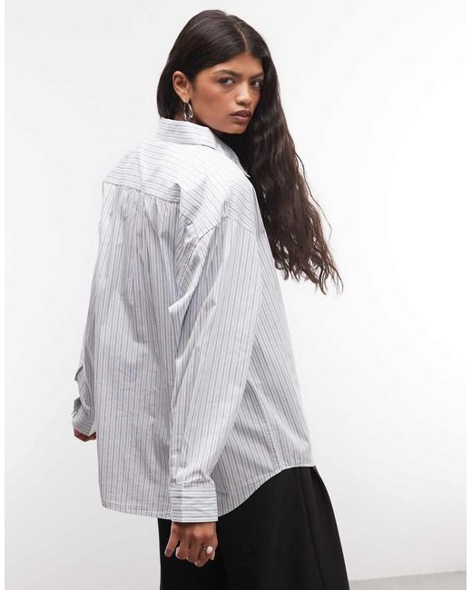 Carhartt White Keene Long Sleeve Stripe Shirt