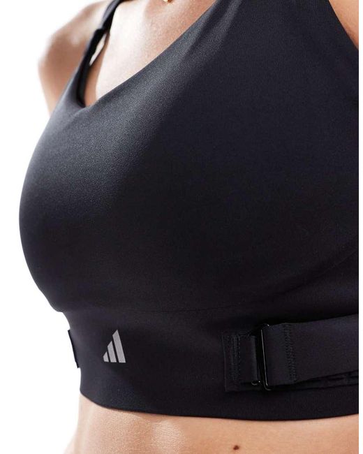 Adidas Originals Black Adidas Running Performance Fast Impact Luxe High-Support Bra