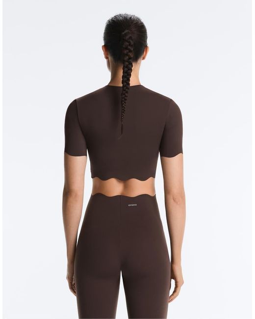 Oysho Brown Wavy Compressive Tank Top