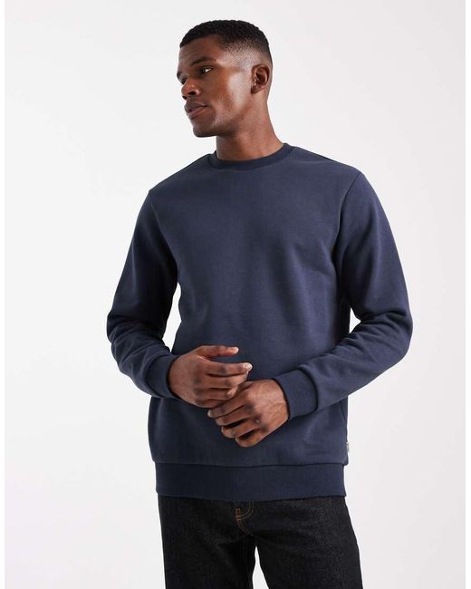 Sudadera Azul Marino Oscuro Con Cuello Redondo De Only & Sons de hombre de color Blue