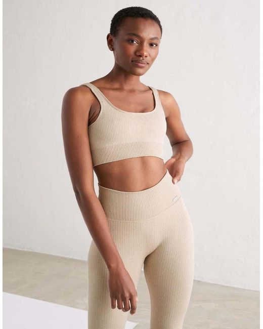 Aim'n Brown Ribbed Seamless Bra