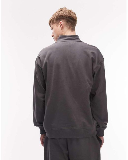 The North Face Gray Essential Logo Light Oversized 1/4 Zip for men