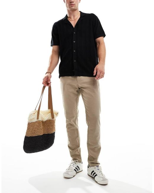 Only & Sons Black Slim Fit Chinos for men