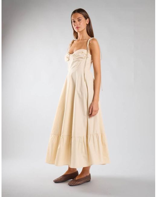 Glamorous Natural Ruffle Hem Midi Dress