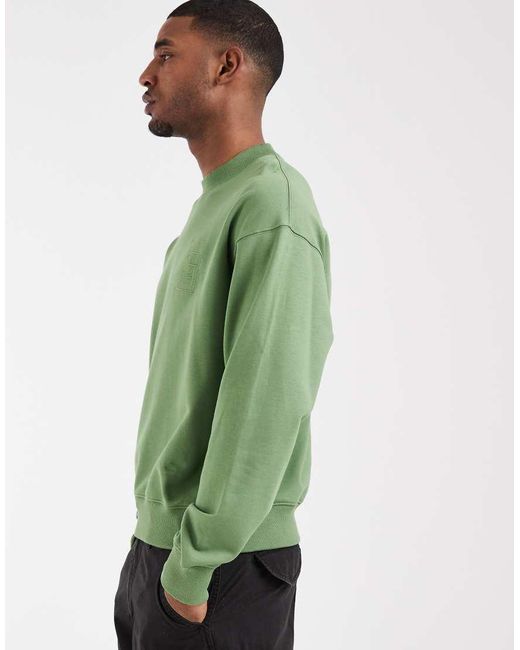 Lacoste Green Embroidered Logo Crew Neck Sweatshirt for men
