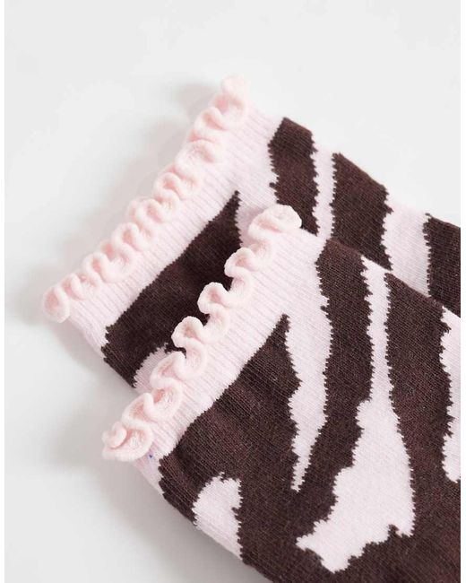 ASOS White Ankle Socks With Frill Edge