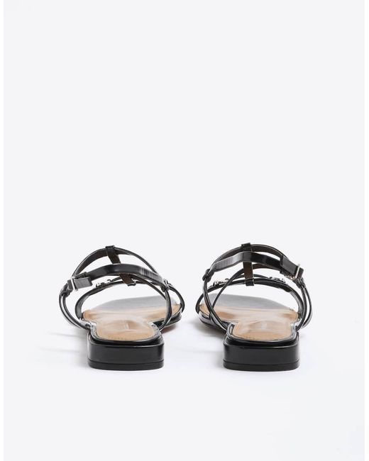 River Island White Strappy Flat Sandals