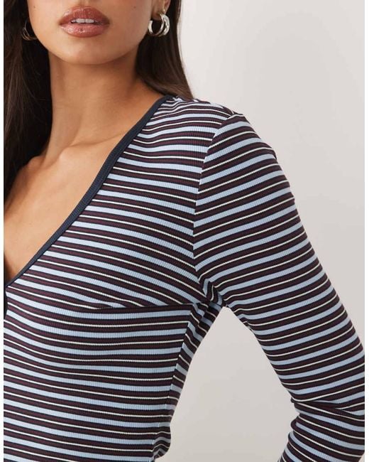 GOOD AMERICAN Gray Ribbed V Neck Cardigan