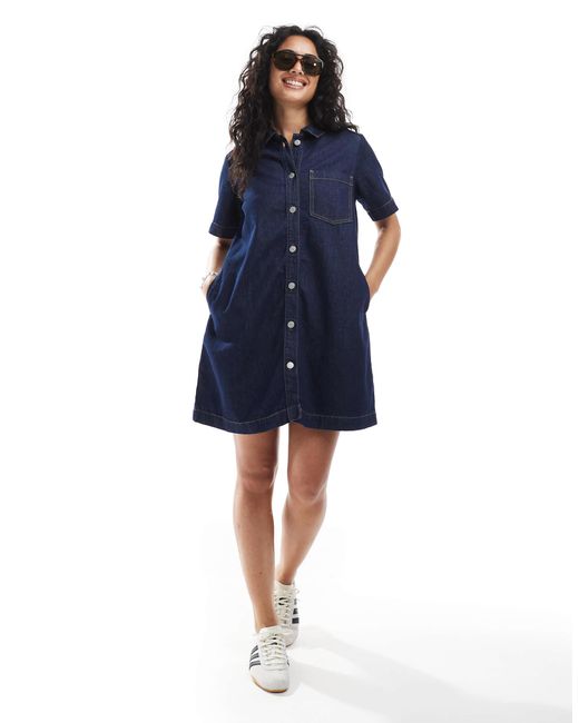 JJXX Blue Boxy Denim Mini Dress