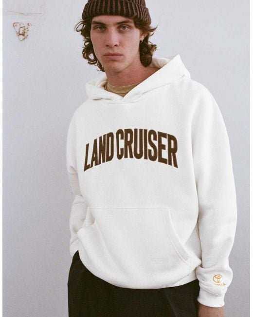 Pull&Bear White Toyota Land Cruiser Hoodie for men