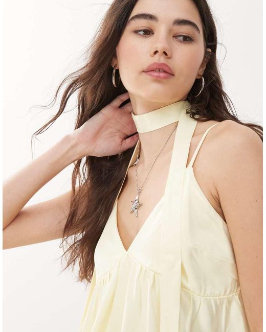 Reclaimed (vintage) Set Van Babydoll Camitop En Sjaal in het White