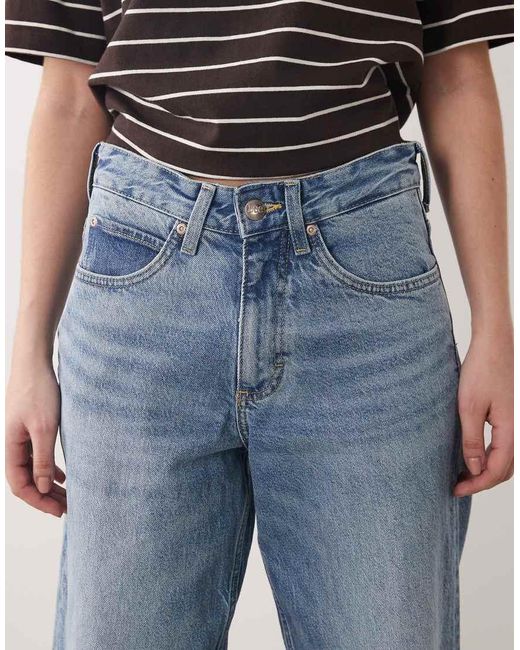 Lee Jeans Blue Rider Straight Wide Leg Jeans