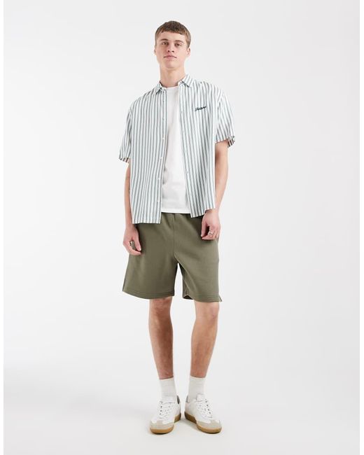 ASOS Green Oversized Pique Jersey Short Co-ord for men