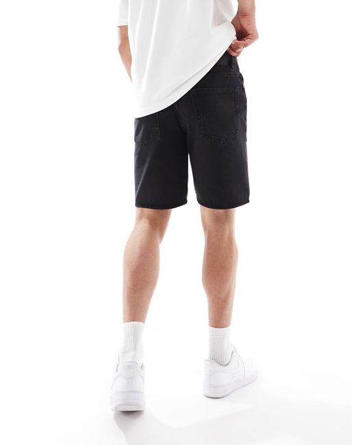 Pantalones Cortos Vaqueros Negro Lavado De Corte Recto Edge De Only & Sons de hombre de color White