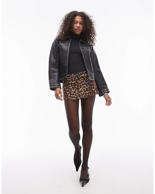 Mango Black Studded Leather Jacket