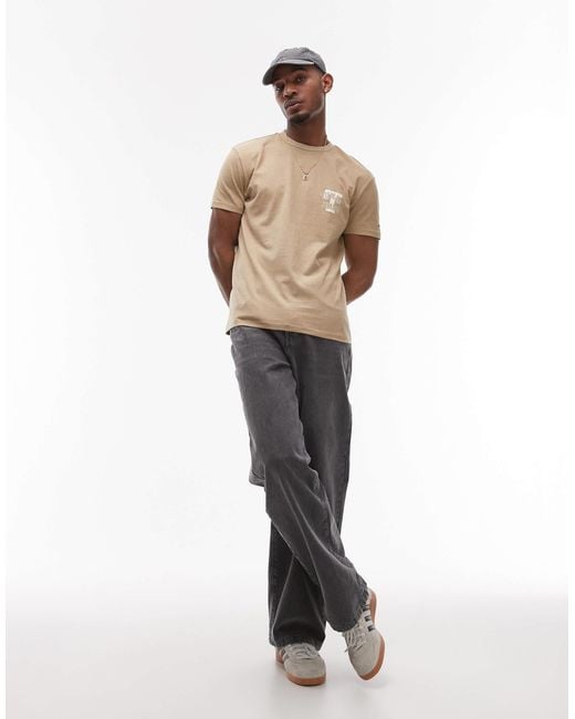 Tommy Hilfiger Natural Varsity Graphic Chest Logo T-Shirt for men
