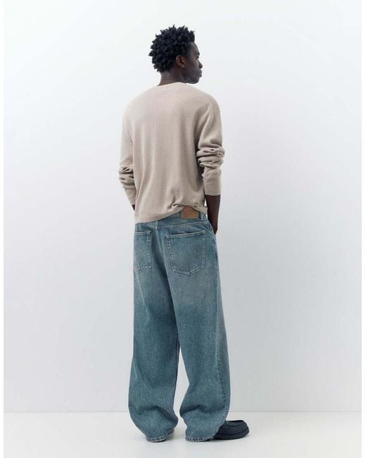 Pull&Bear Blue Relaxed Fit baggy Jeans for men