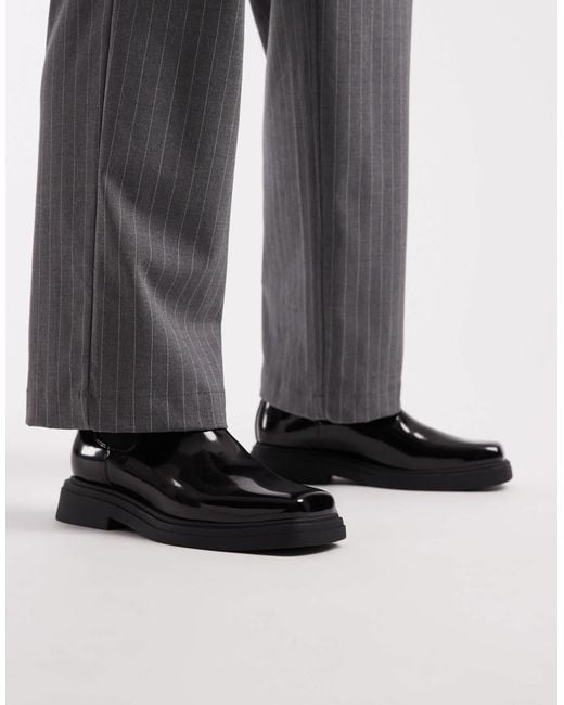 ASOS Black Chelsea Boot With Square Toe for men
