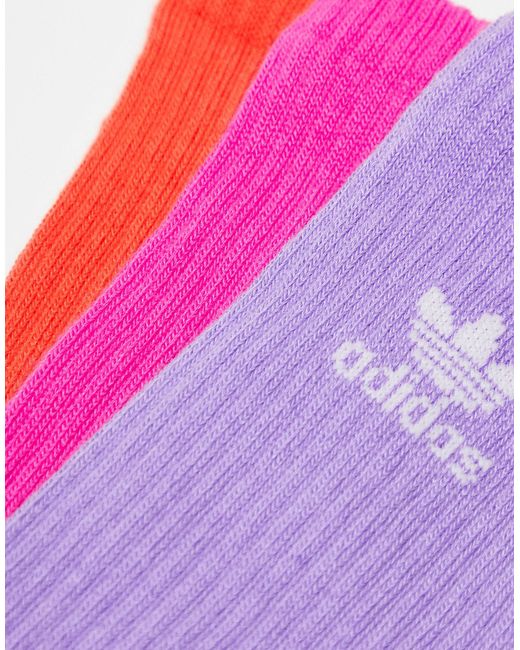 Adidas Originals Pink Trefoil 6-pack Crew Socks for men