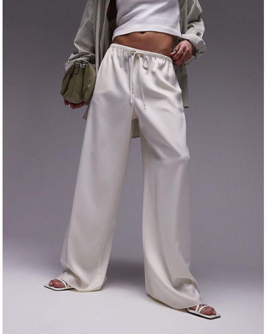 Pantalones blanco TOPSHOP de color Gray