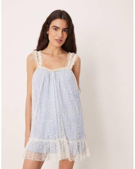 Free People Blue Heartbreaker Mini Slip Dress