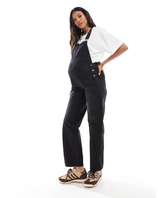 ASOS Blue Asos Design Maternity Denim Dungaree