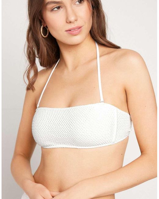 Tezenis Natural Piqué Wave Padded Bandeau Bikini Top