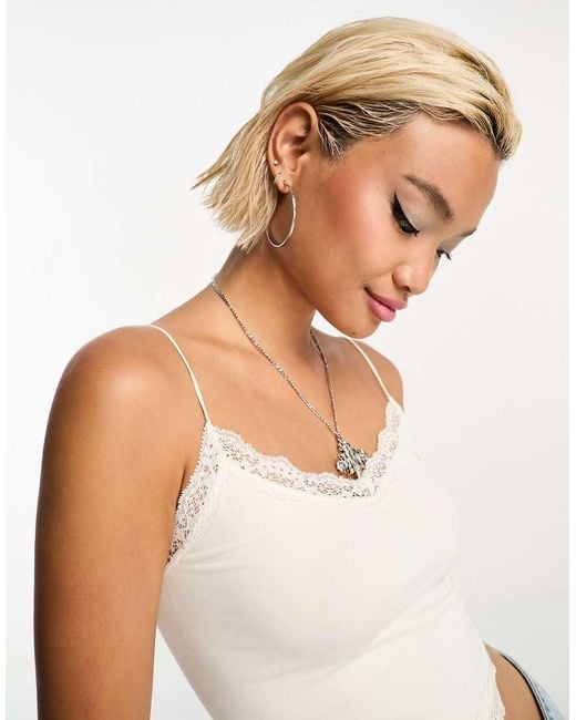 ONLY White Seamless Lace Cami