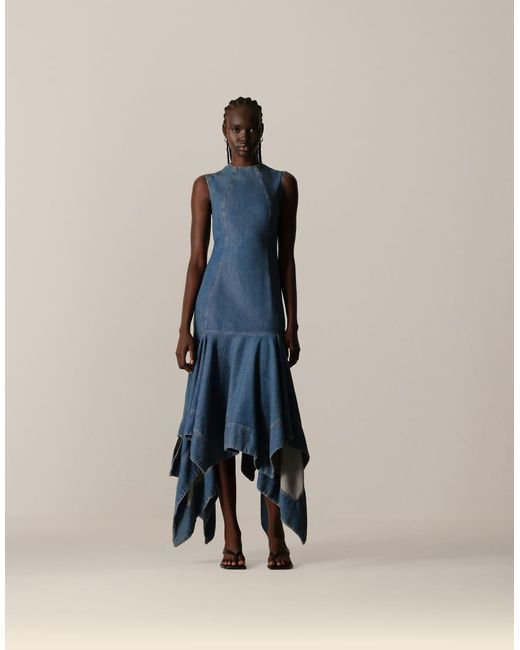 Vestido Vaquero Midi De Corte Cuadrado De -Azul ARRANGE de color Blue