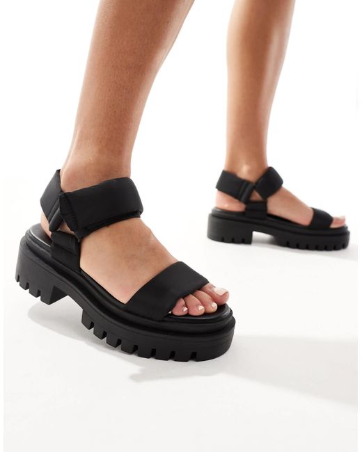 London Rebel Chunky Tech Sandals in Black Lyst — free download