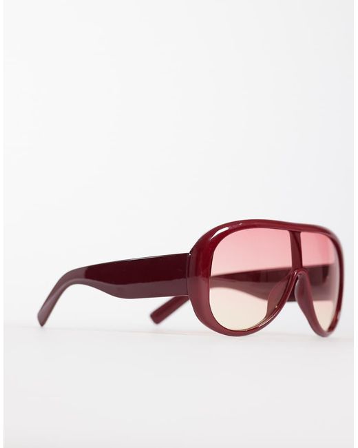 Kaiia Pink Exclusive Chunky Aviator Ombre Lens Sunglasses