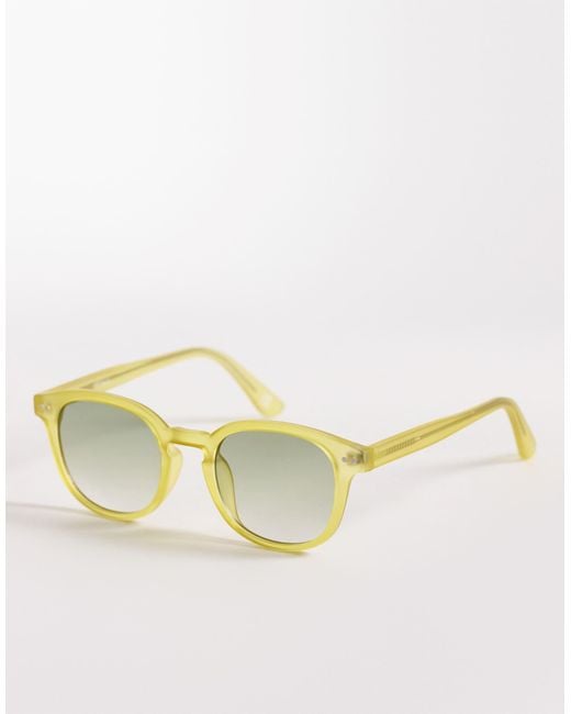 ASOS Natural Premium Round Light Tint Sunglasses for men
