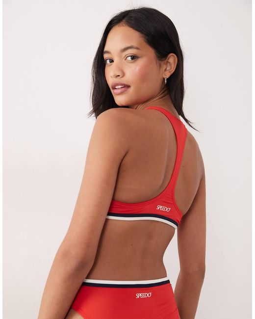 Speedo Red Jetstream Racerback Bikini Top