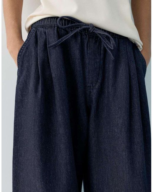 Pull&Bear Sarouel Denim Broek in het Blue