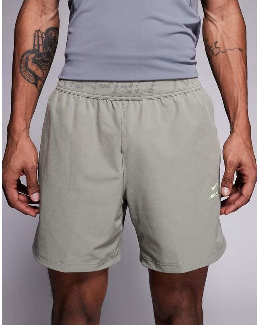 Nike Gray Nike Pro Training Dri-fit 6-inch Shorts for men