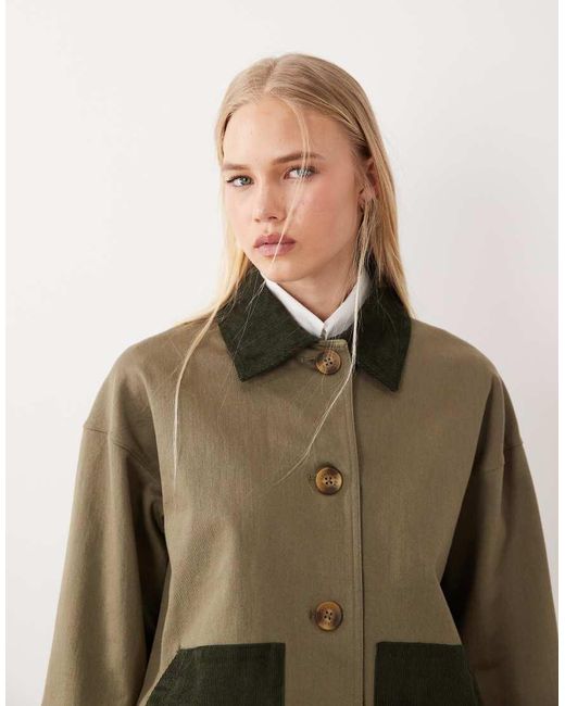 Barbour Green Cloverdale Contrast Pocket/collar Jacket