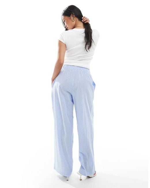 Pantaloni A Fondo Ampio A Righe di Only Petite in Blue